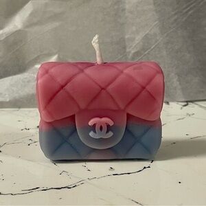 Pink & Blue Luxury Designer Purse Candle | Scented Home Decor